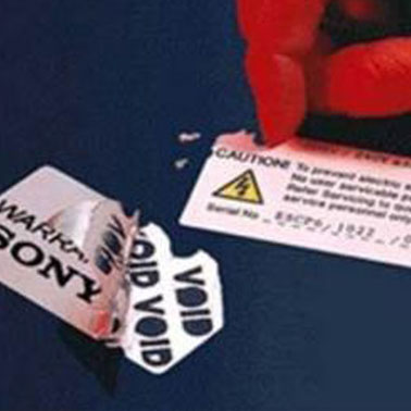 round warranty sticker